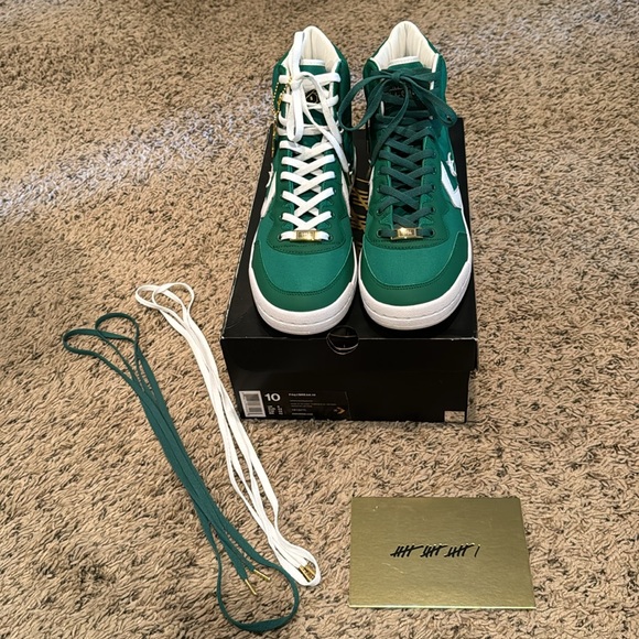 NIB Never Worn New Converse Fastbreak Hi “No Easy Buckets” size 10 Green/Wht - Picture 2 of 9